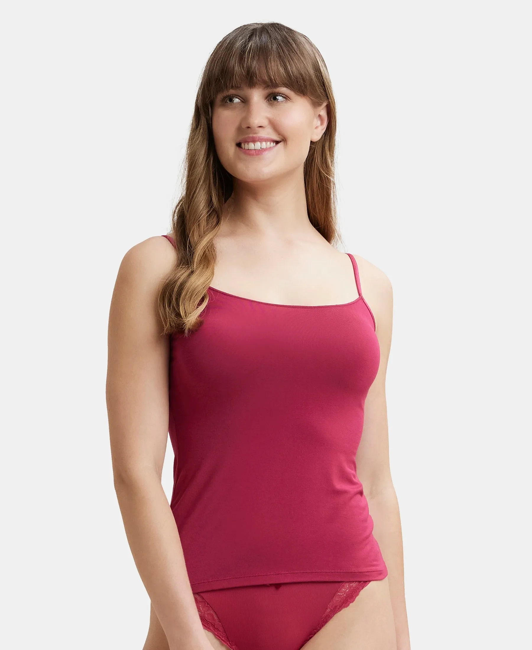 Micro Modal Elastane Stretch Camisole with Adjustable Straps and StayFresh Treatment - Anemone