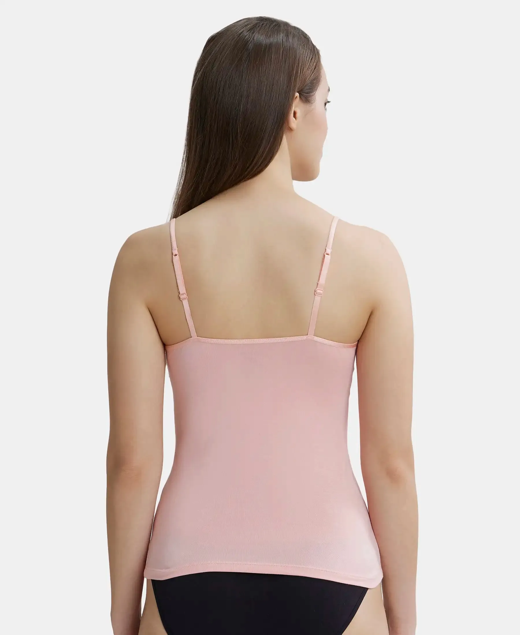 Micro Modal Elastane Stretch Camisole with Adjustable Straps and StayFresh Treatment - Candlelight Peach