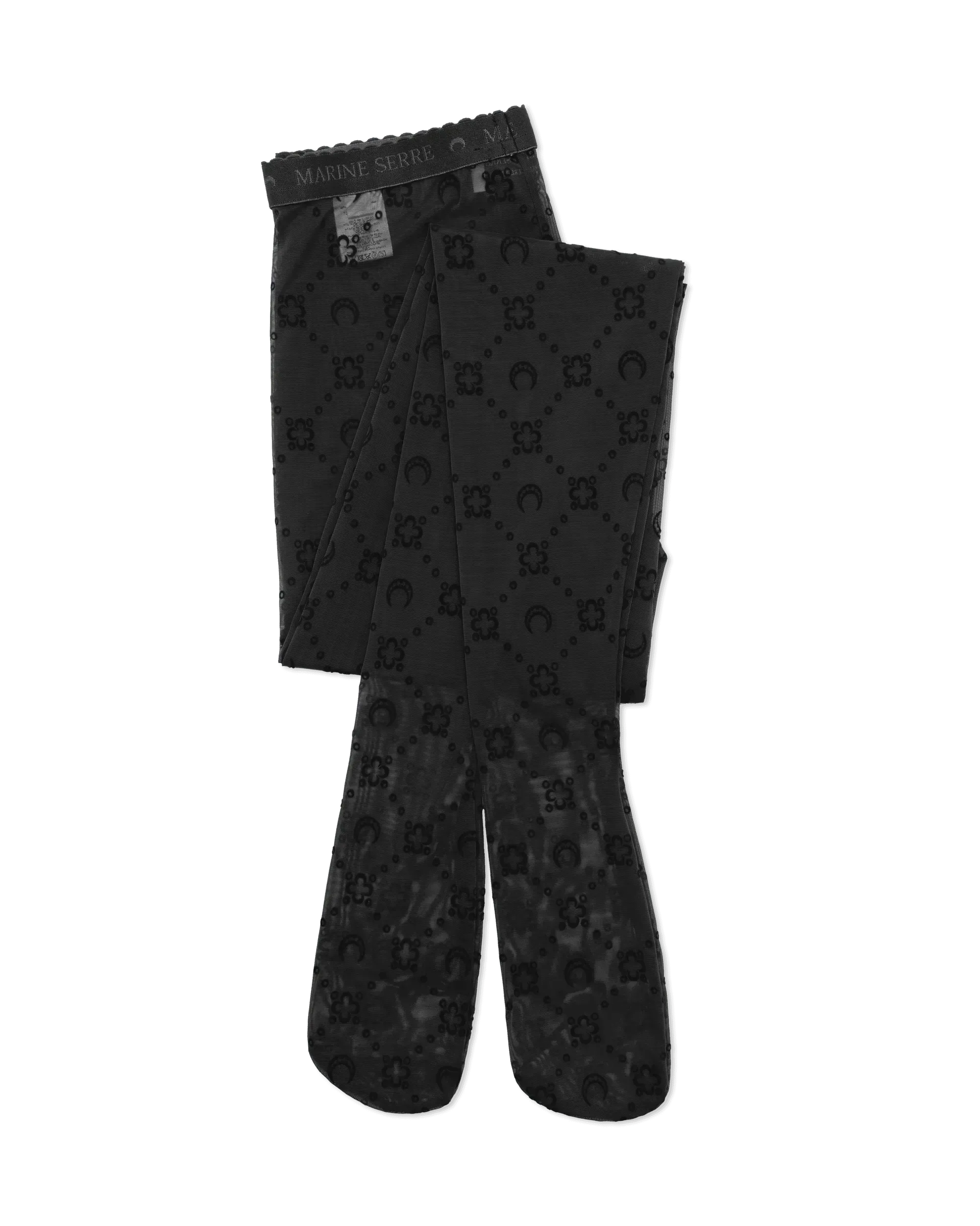 Moonogram Flocked Mesh Tights