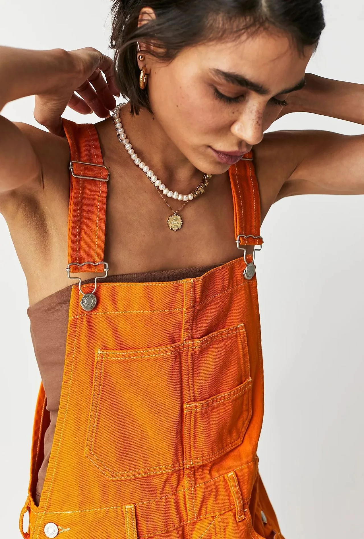 Multi-Pocket Overalls Shorts