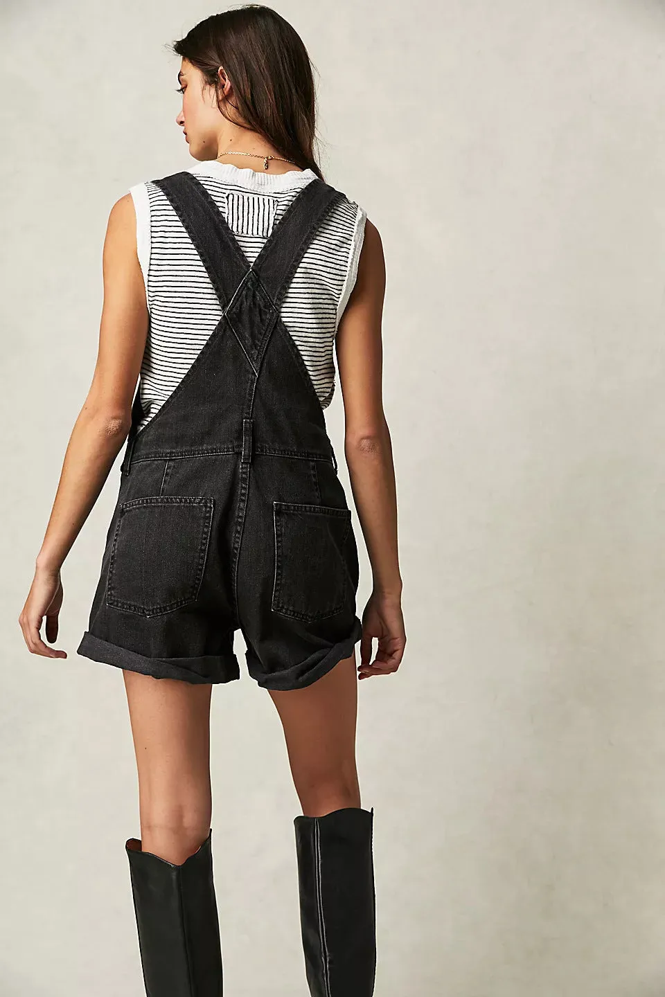 Multi-Pocket Overalls Shorts