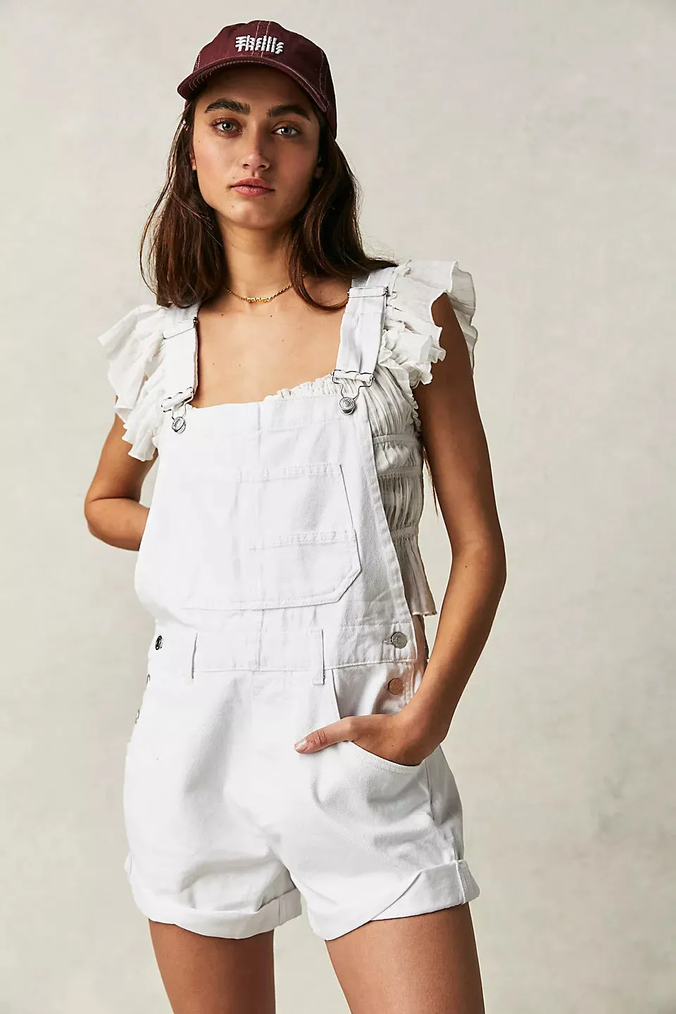Multi-Pocket Overalls Shorts