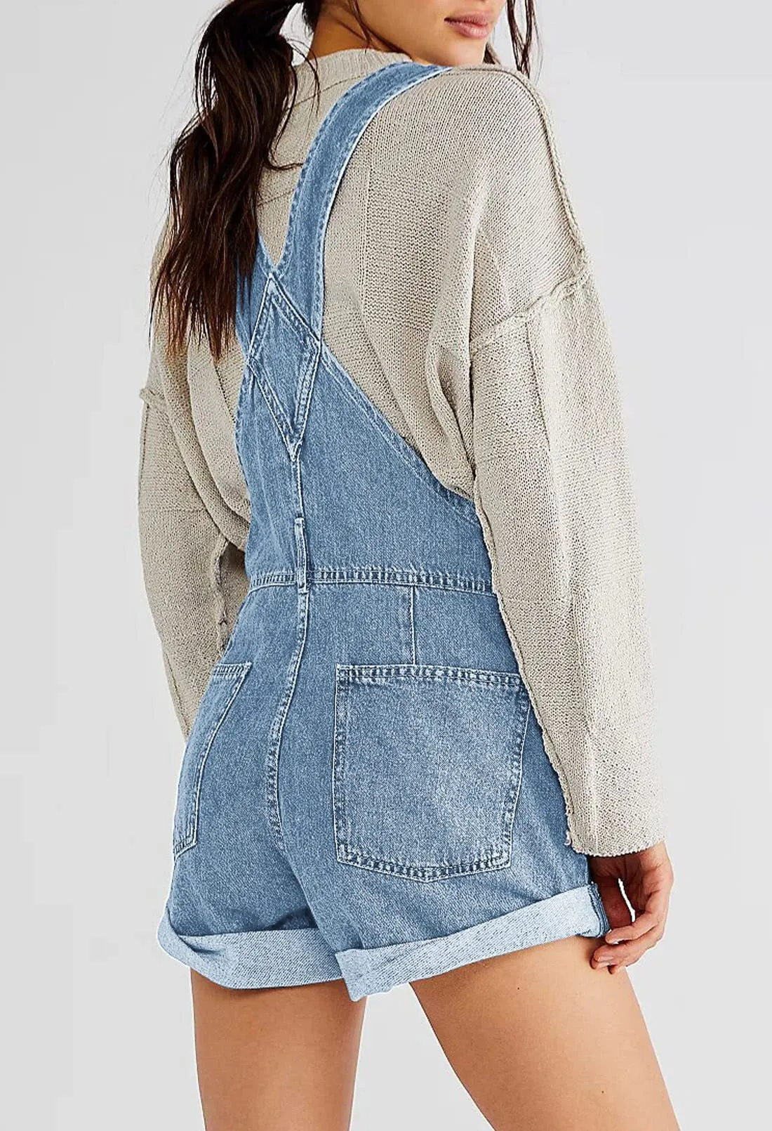 Multi-Pocket Overalls Shorts