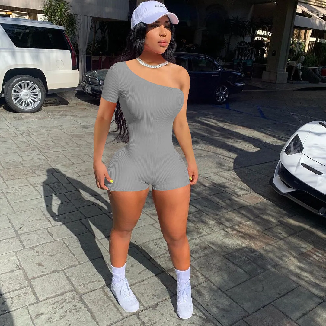 New ribbed one-shoulder jumpsuit  AY1052