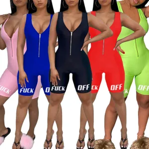 New sleeveless printed sports jumpsuit AY1086