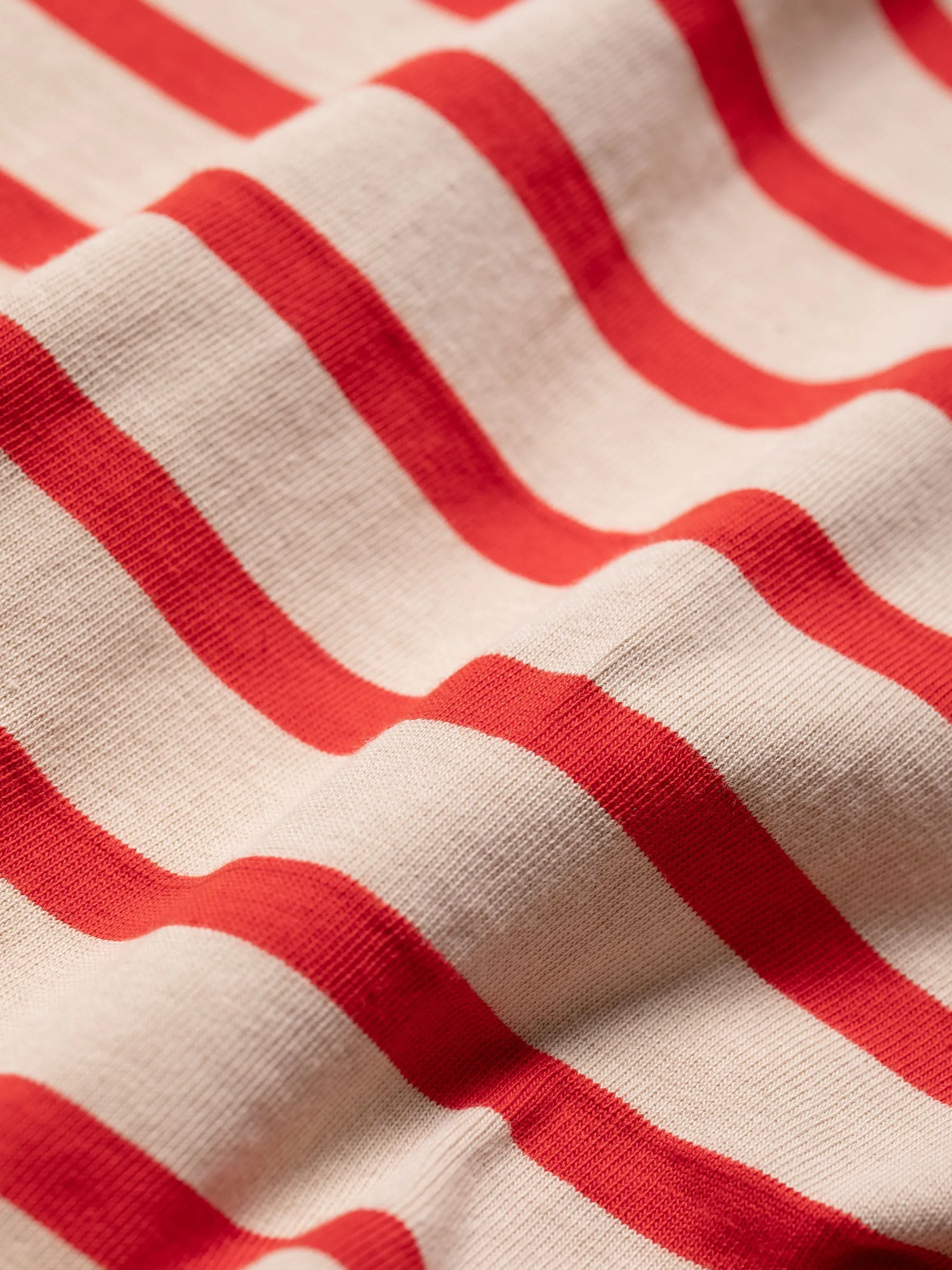 【Nudie Jeans】Joni Breton Stripe Offwhite/Red 經典紅白條紋 色織布女款短T