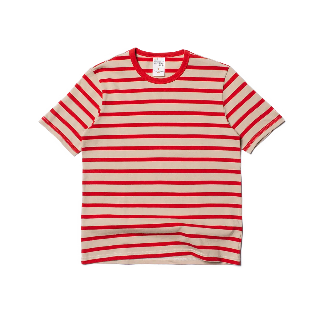 【Nudie Jeans】Joni Breton Stripe Offwhite/Red 經典紅白條紋 色織布女款短T