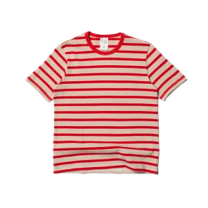 【Nudie Jeans】Joni Breton Stripe Offwhite/Red 經典紅白條紋 色織布女款短T