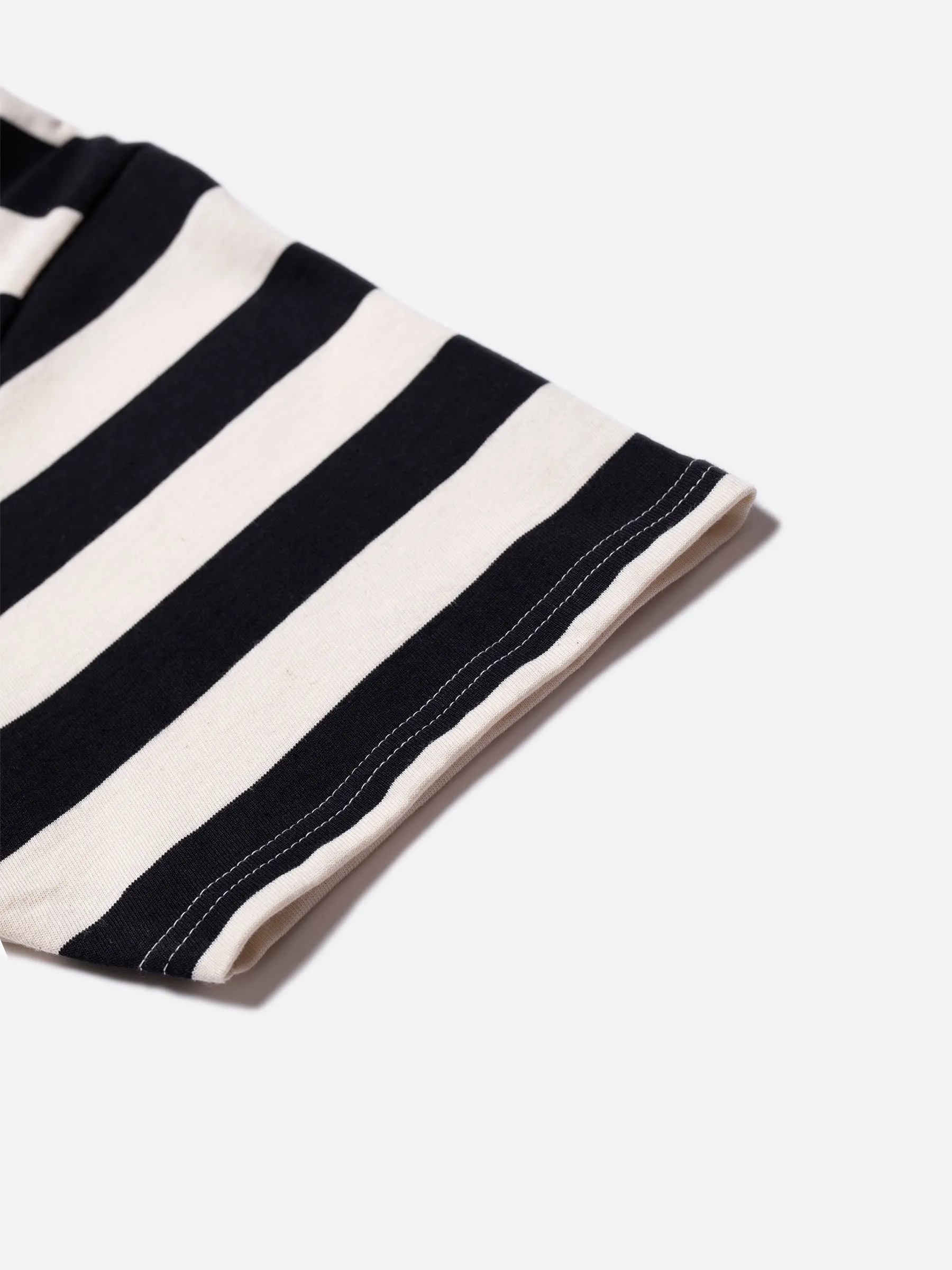 【Nudie Jeans】Uno Block Stripe Offwhite/Navy／經典藍白條紋 色織布短T