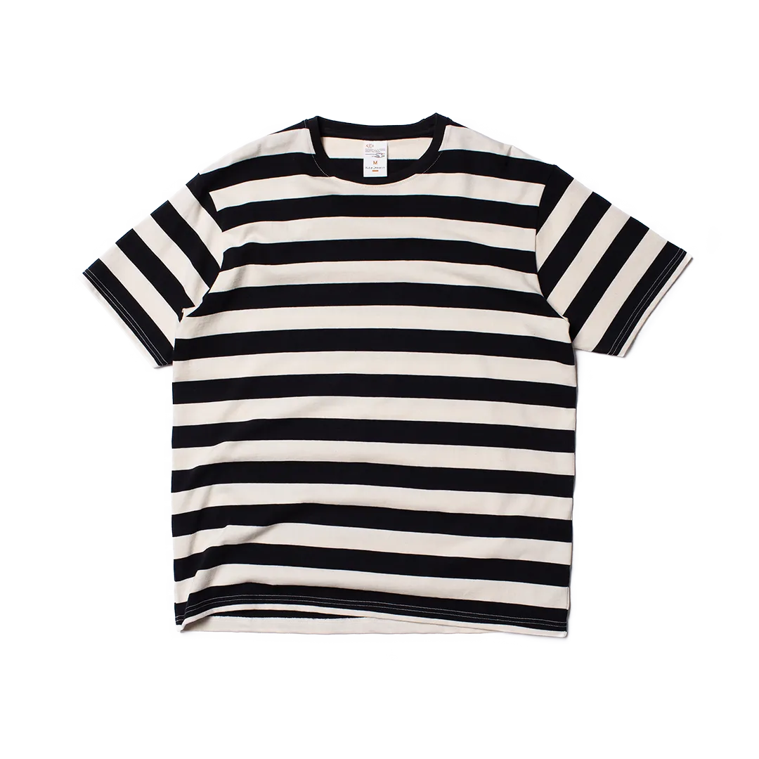 【Nudie Jeans】Uno Block Stripe Offwhite/Navy／經典藍白條紋 色織布短T
