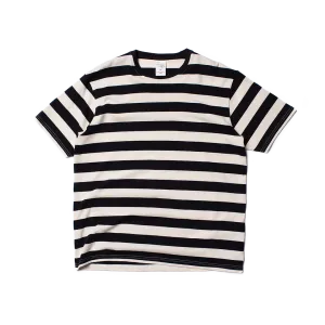 【Nudie Jeans】Uno Block Stripe Offwhite/Navy／經典藍白條紋 色織布短T