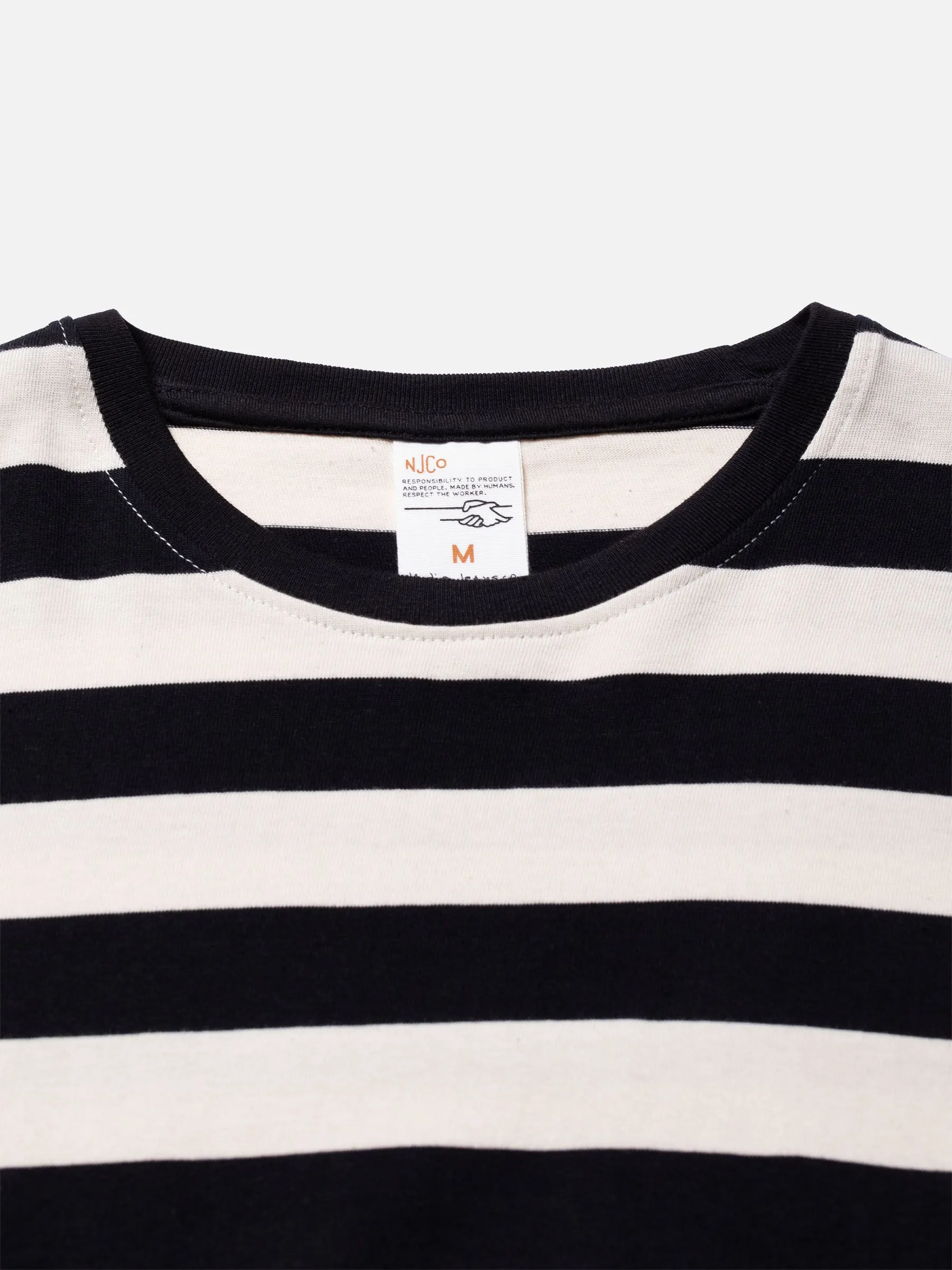 【Nudie Jeans】Uno Block Stripe Offwhite/Navy／經典藍白條紋 色織布短T