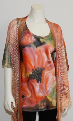 Orange Poppy Kimono Jacket
