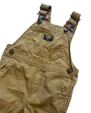 Oshkosh tan dungarees with checked lining