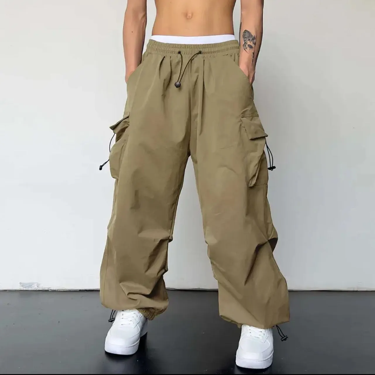 Oversize pants with multiple pockets-D131 | Inspanda