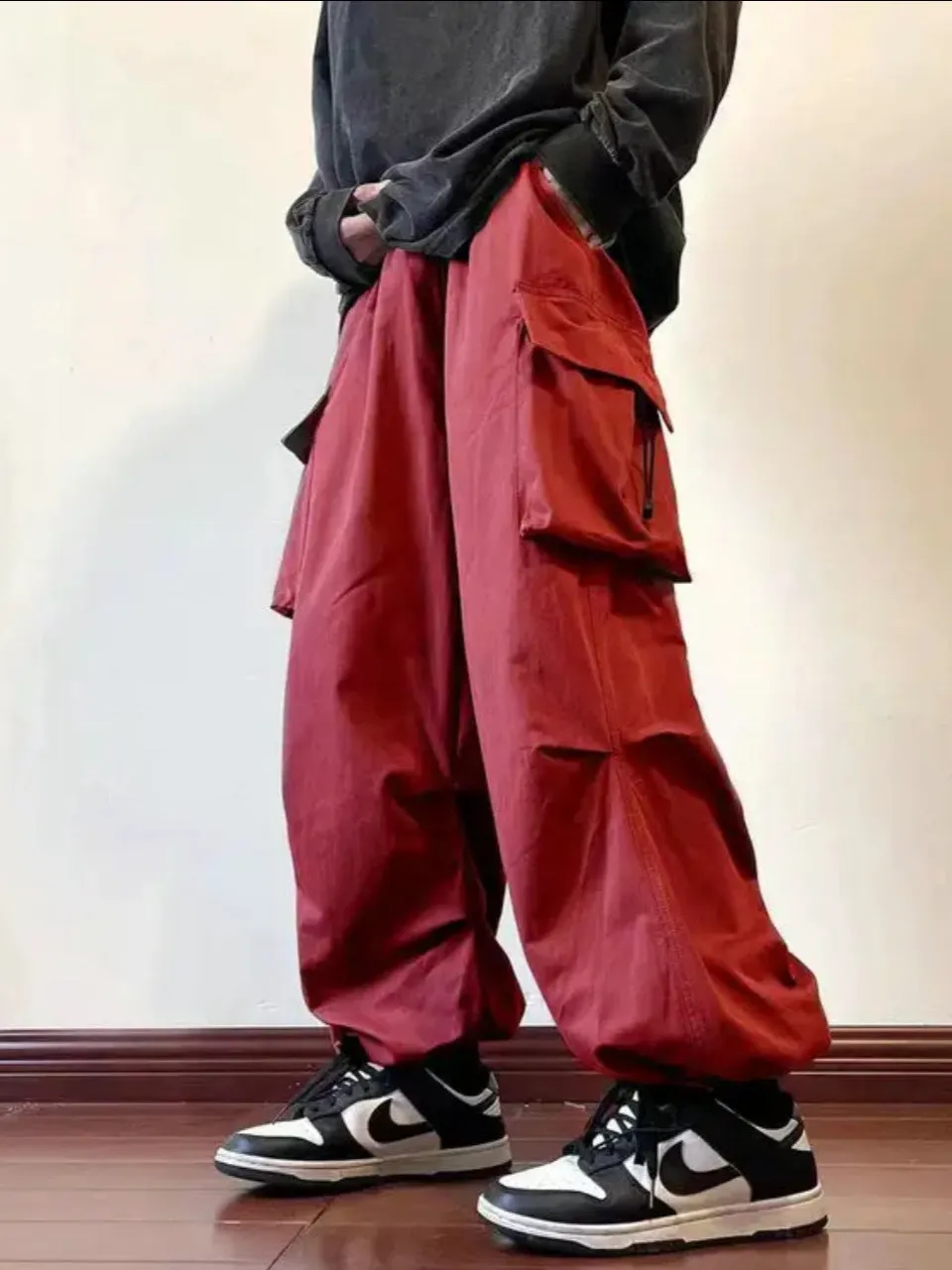 Oversize pants with multiple pockets-D131 | Inspanda