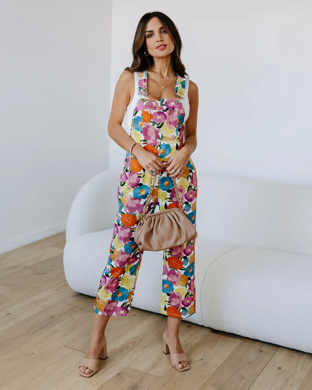 Paxton Floral Pocketed Overalls - Multi