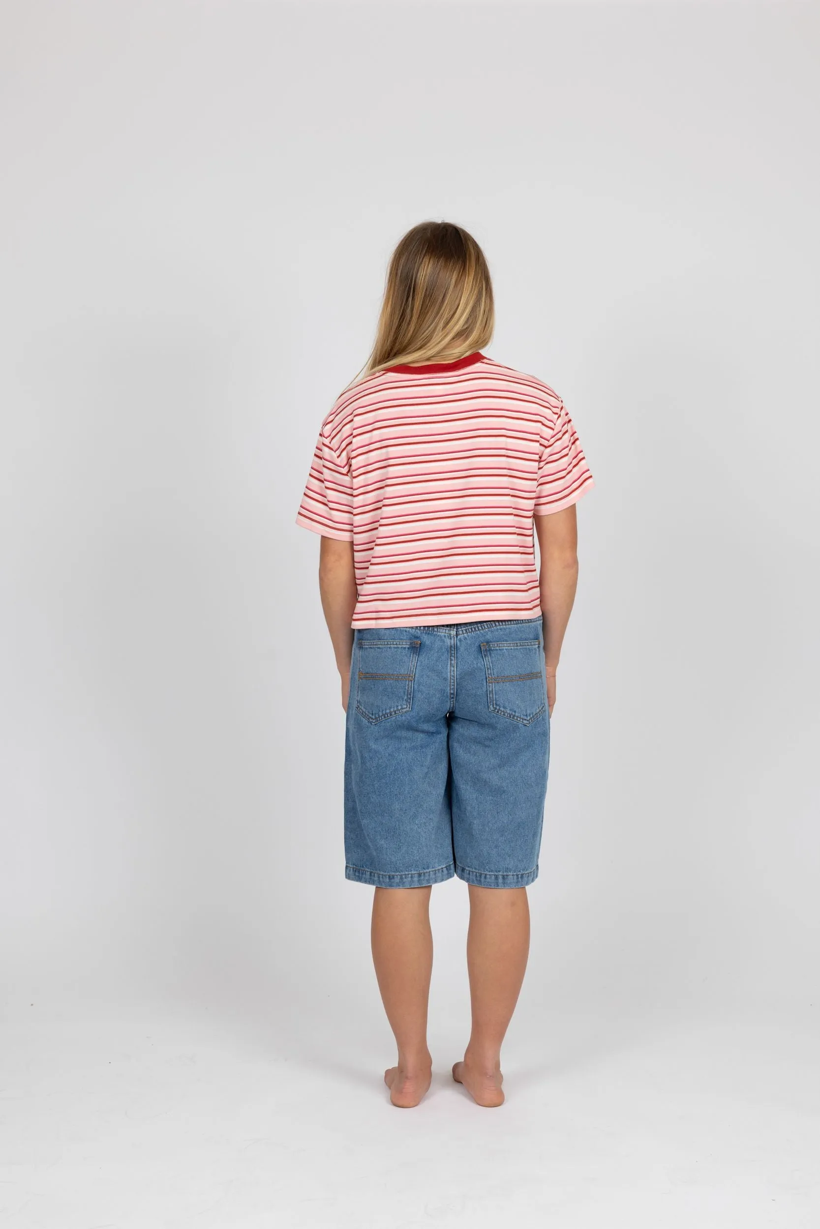 PENNY STRIPED CROP TEE