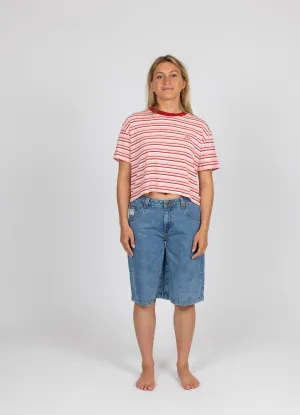 PENNY STRIPED CROP TEE
