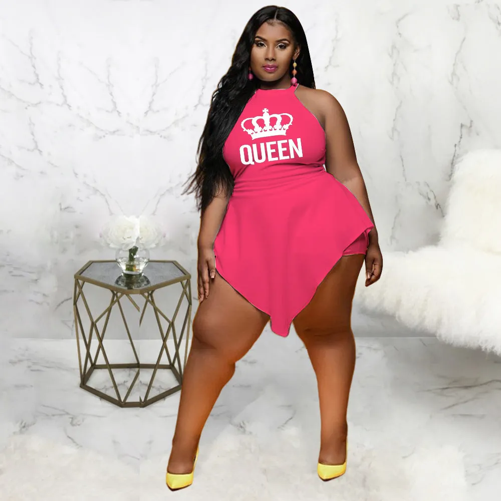 Plus size Irregular Crown Sleeveless Jumpsuit（AY1777）