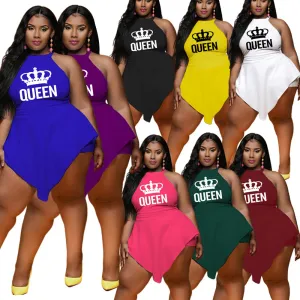 Plus size Irregular Crown Sleeveless Jumpsuit（AY1777）