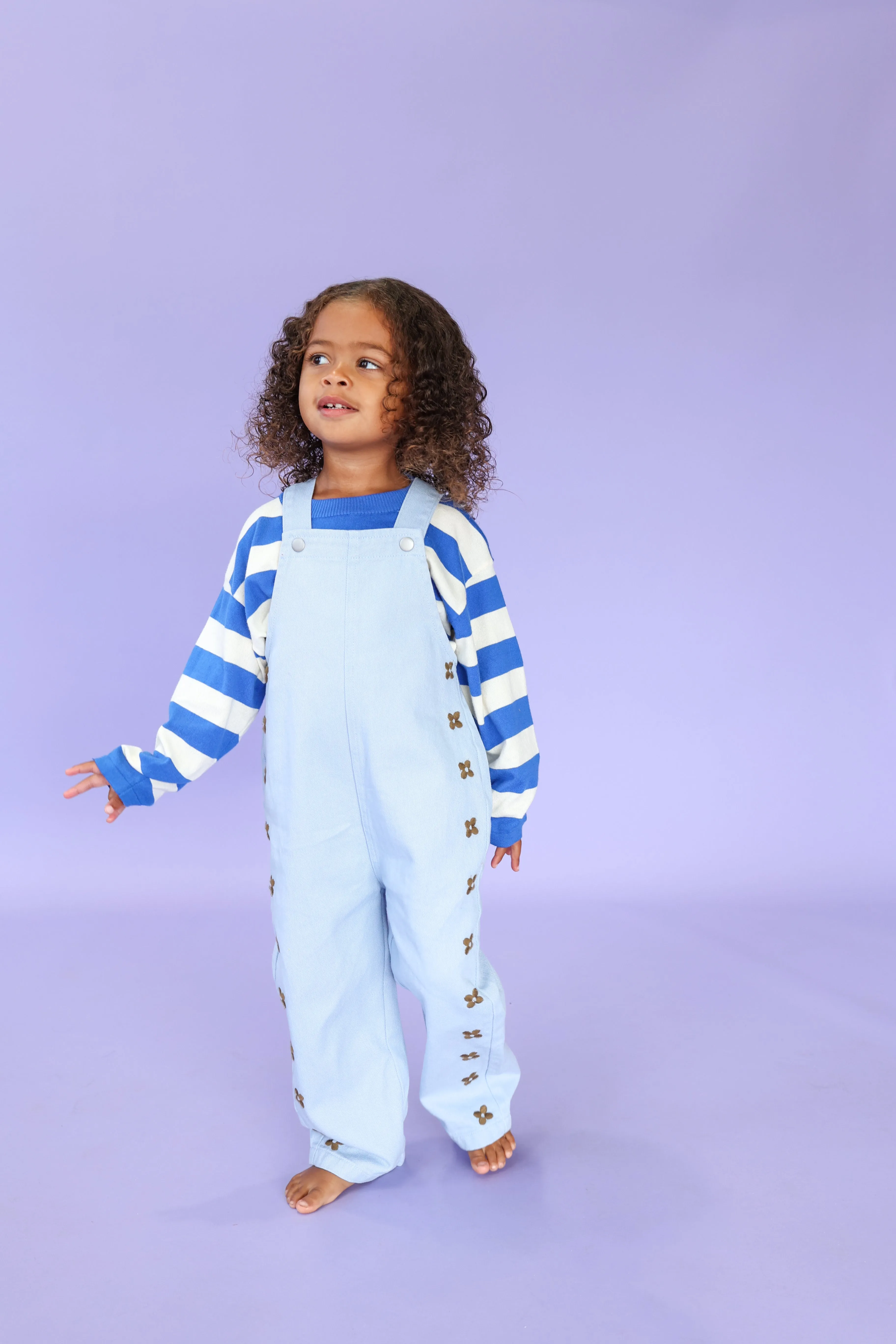 Posy Overalls Ice Blue