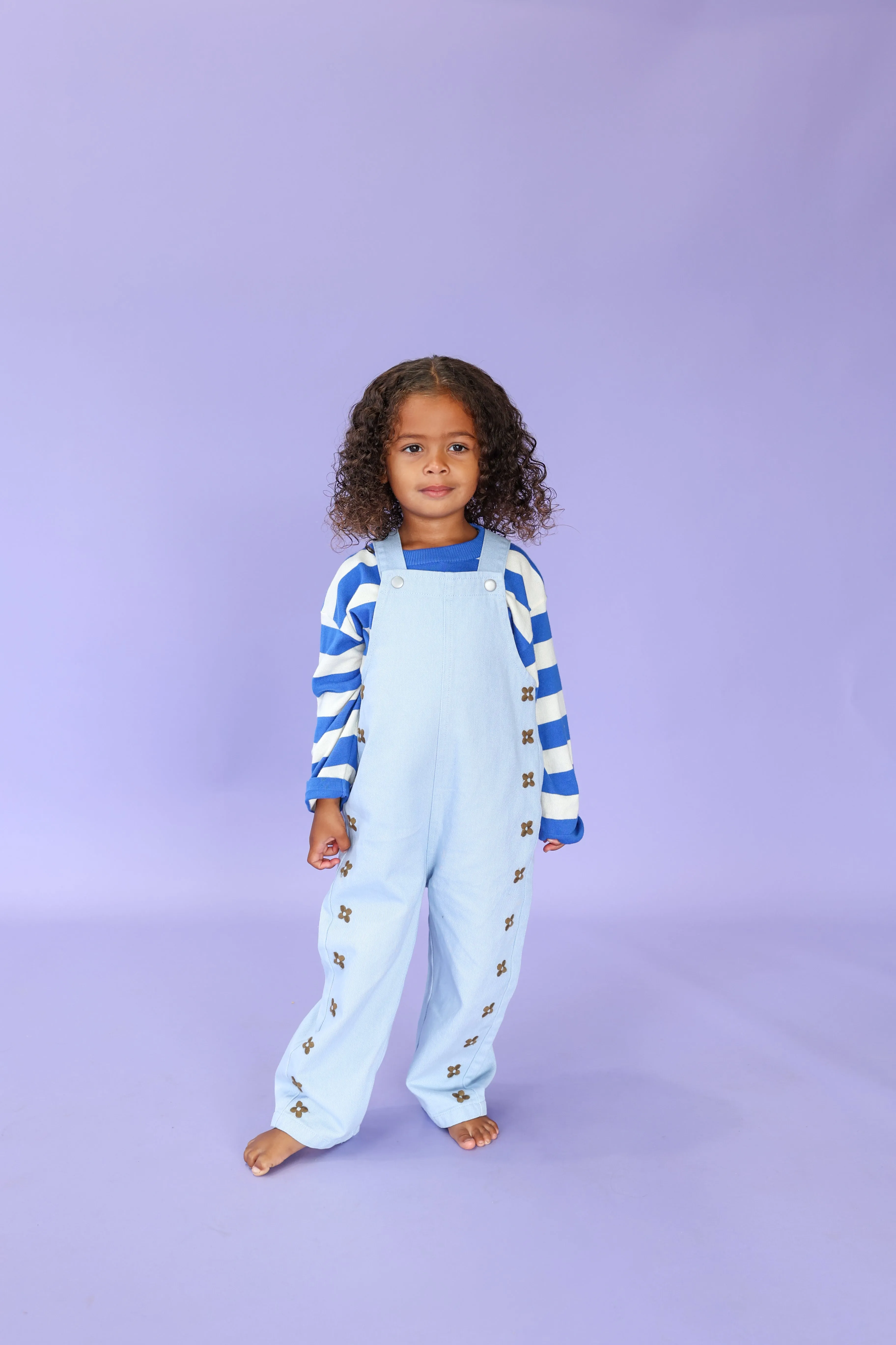 Posy Overalls Ice Blue