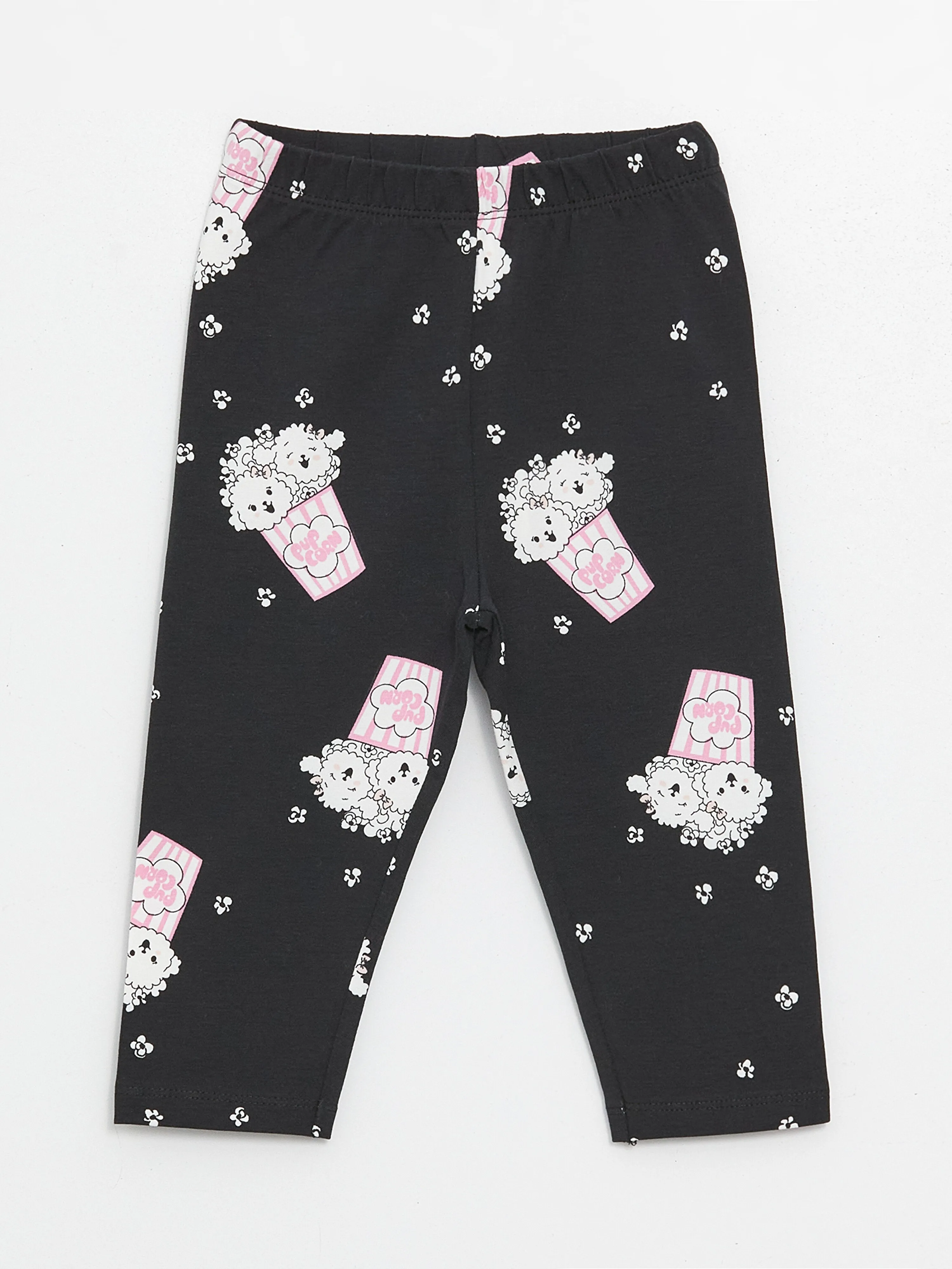 Printed Baby Girl Tights with Elastic Waist, 2 Pack