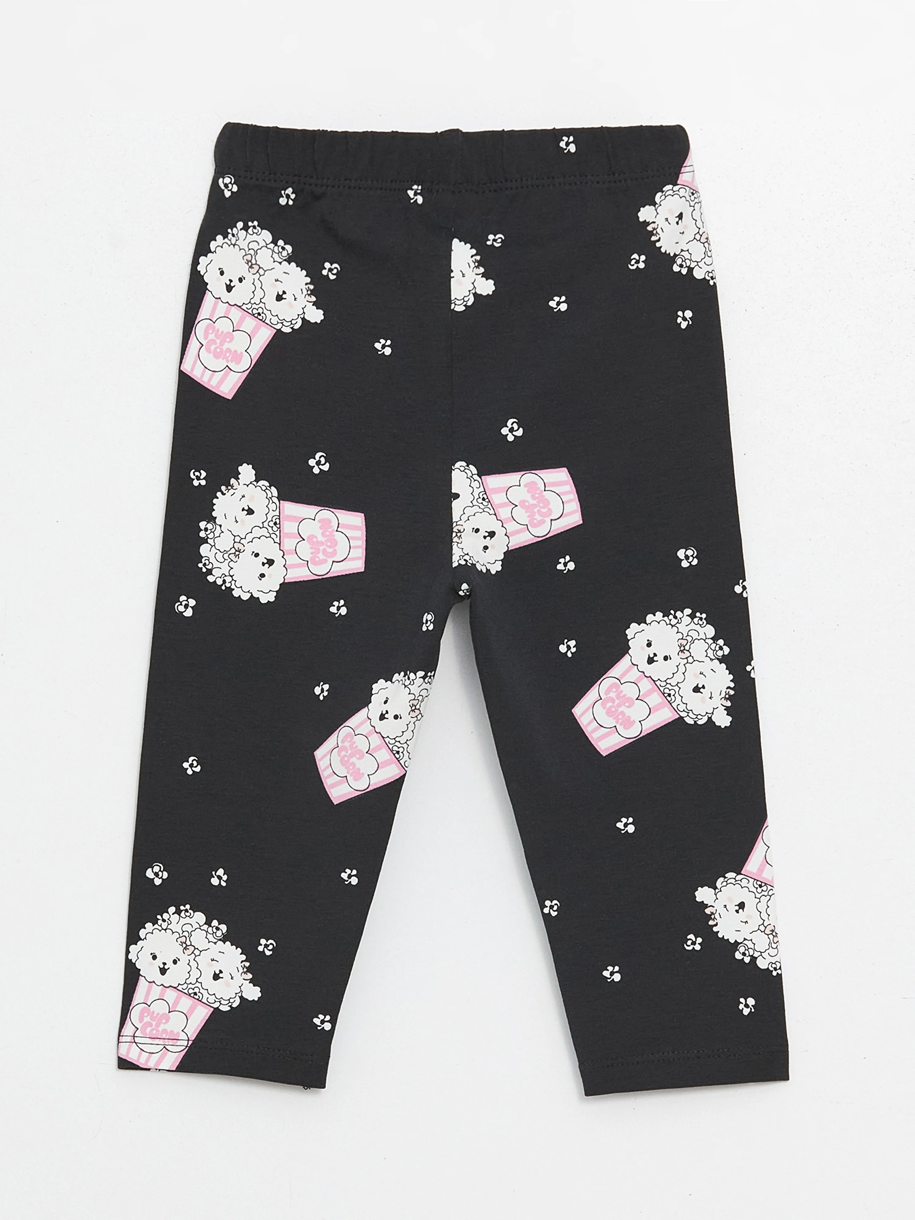 Printed Baby Girl Tights with Elastic Waist, 2 Pack