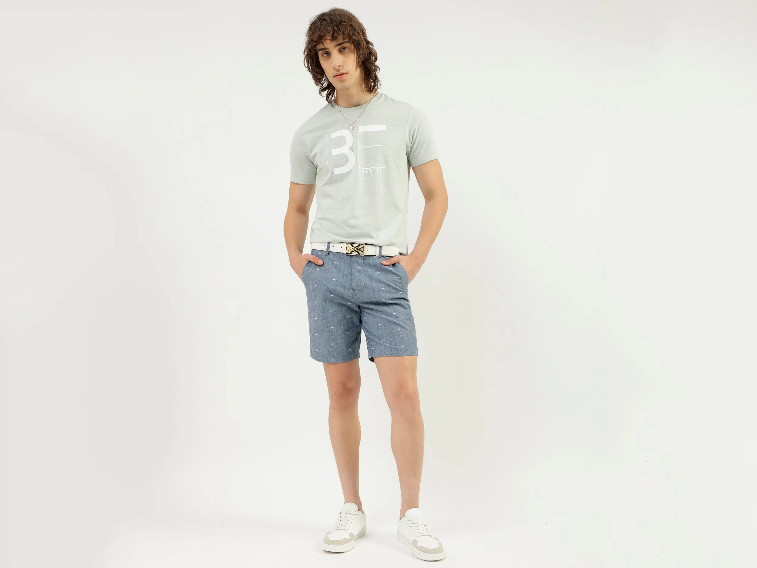 Printed Slim Fit Shorts