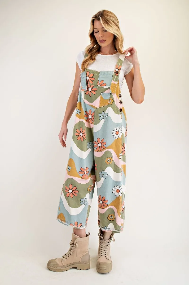 Printed Twill Overalls