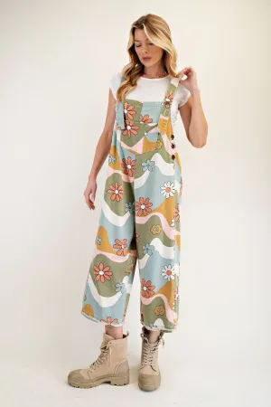 Printed Twill Overalls