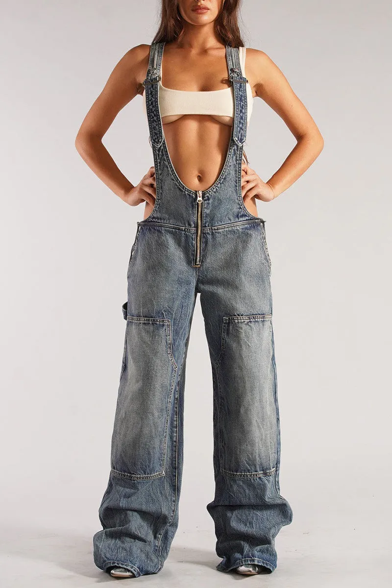 PS3410 Overall Denim Jeans Pant