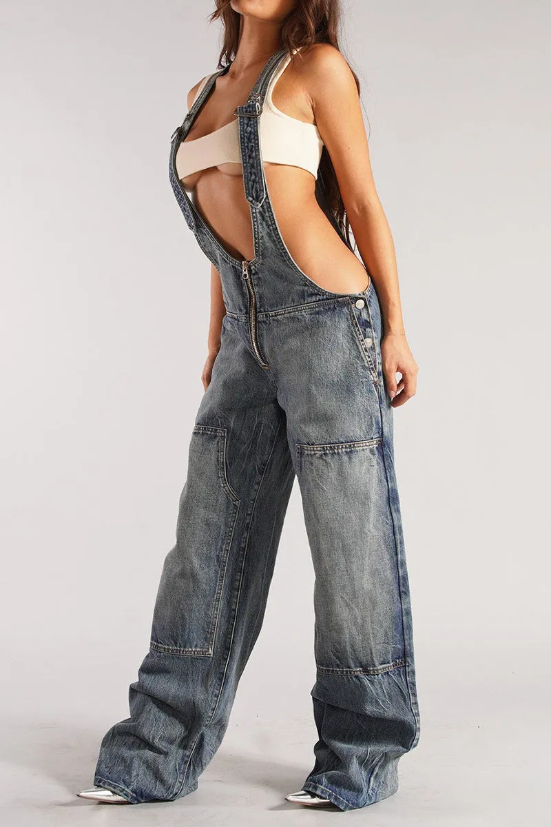 PS3410 Overall Denim Jeans Pant