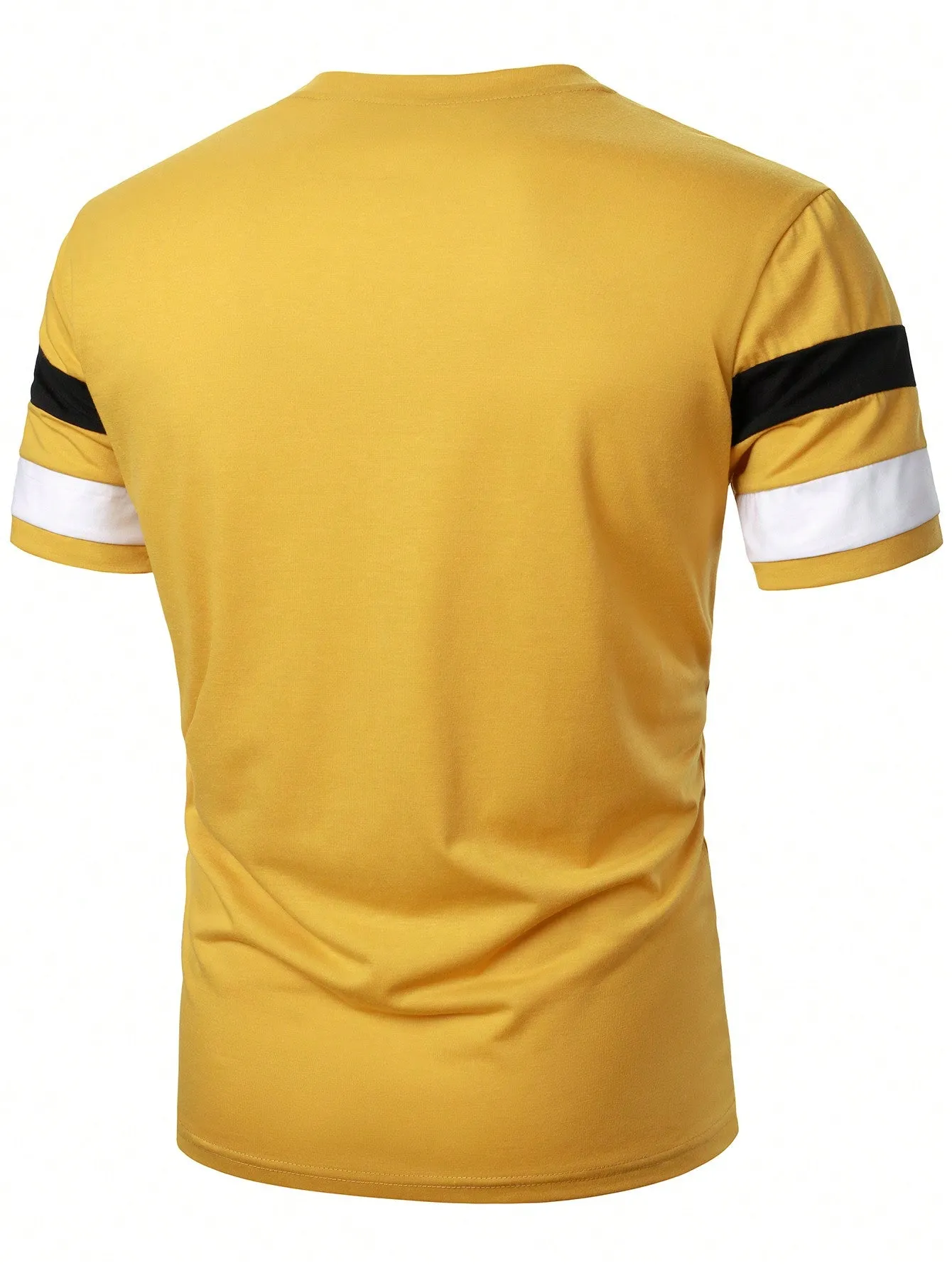 QA Homme Men's Colorblock Short Sleeve Round Neck T-Shirt