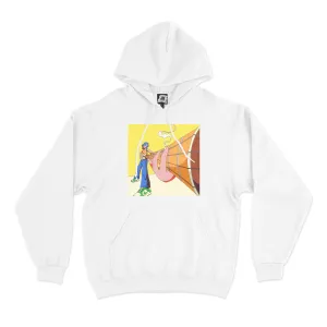 "Bass Burn" Basic Hoodie White