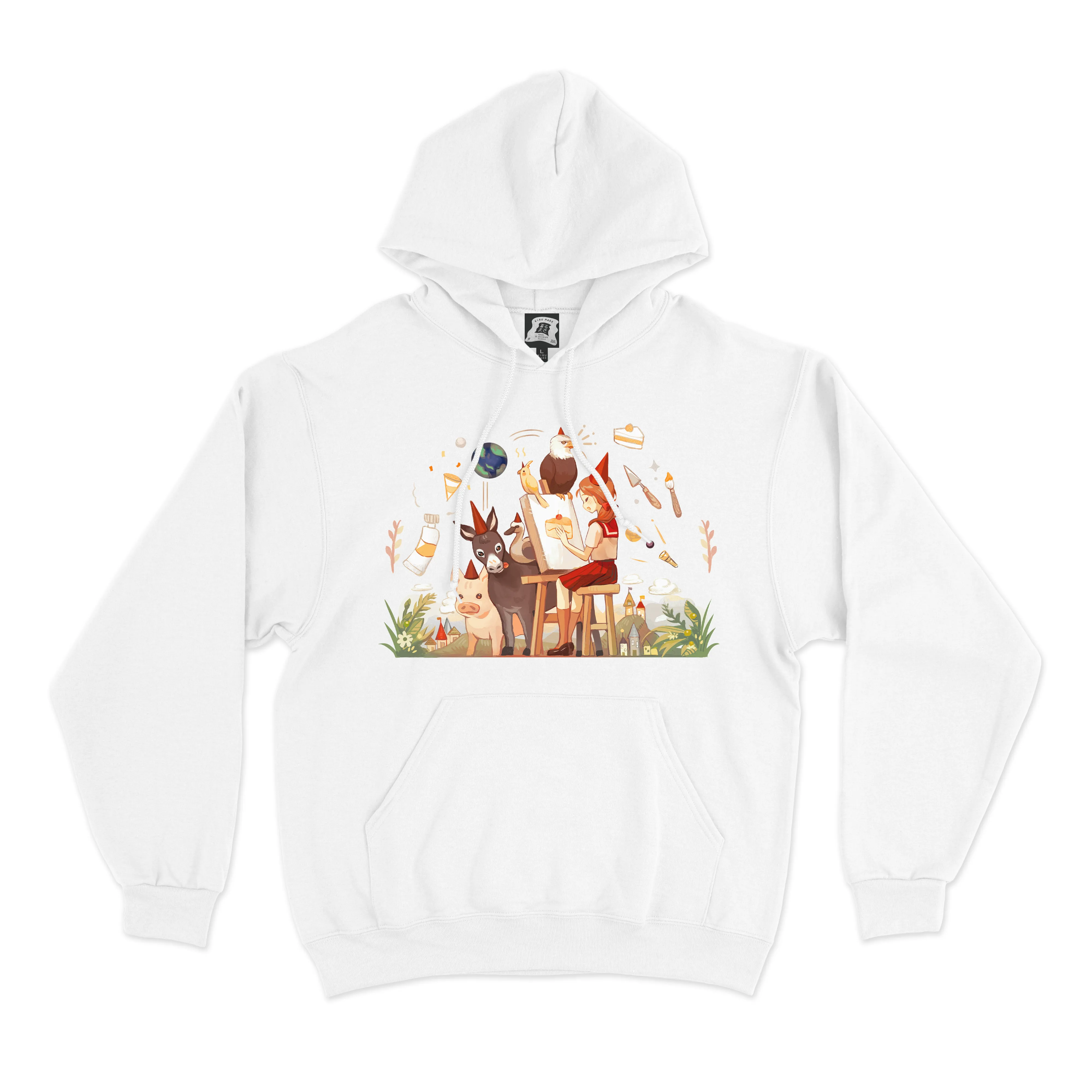 "Birthday Party" Basic Hoodie White