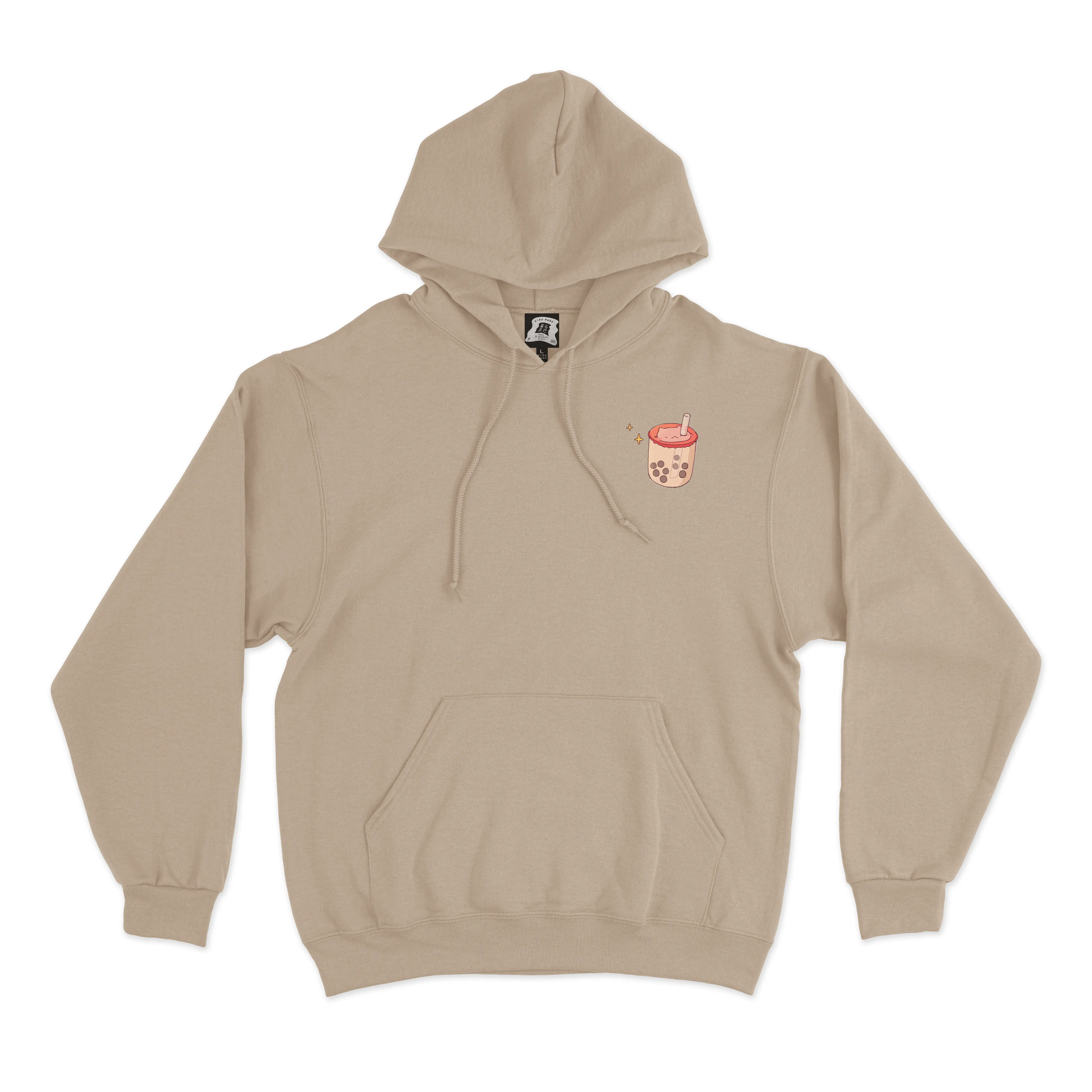 "Boba cats" Basic Hoodie White/Beige