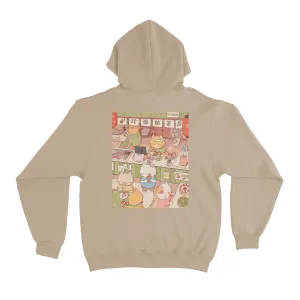 "Boba cats" Basic Hoodie White/Beige