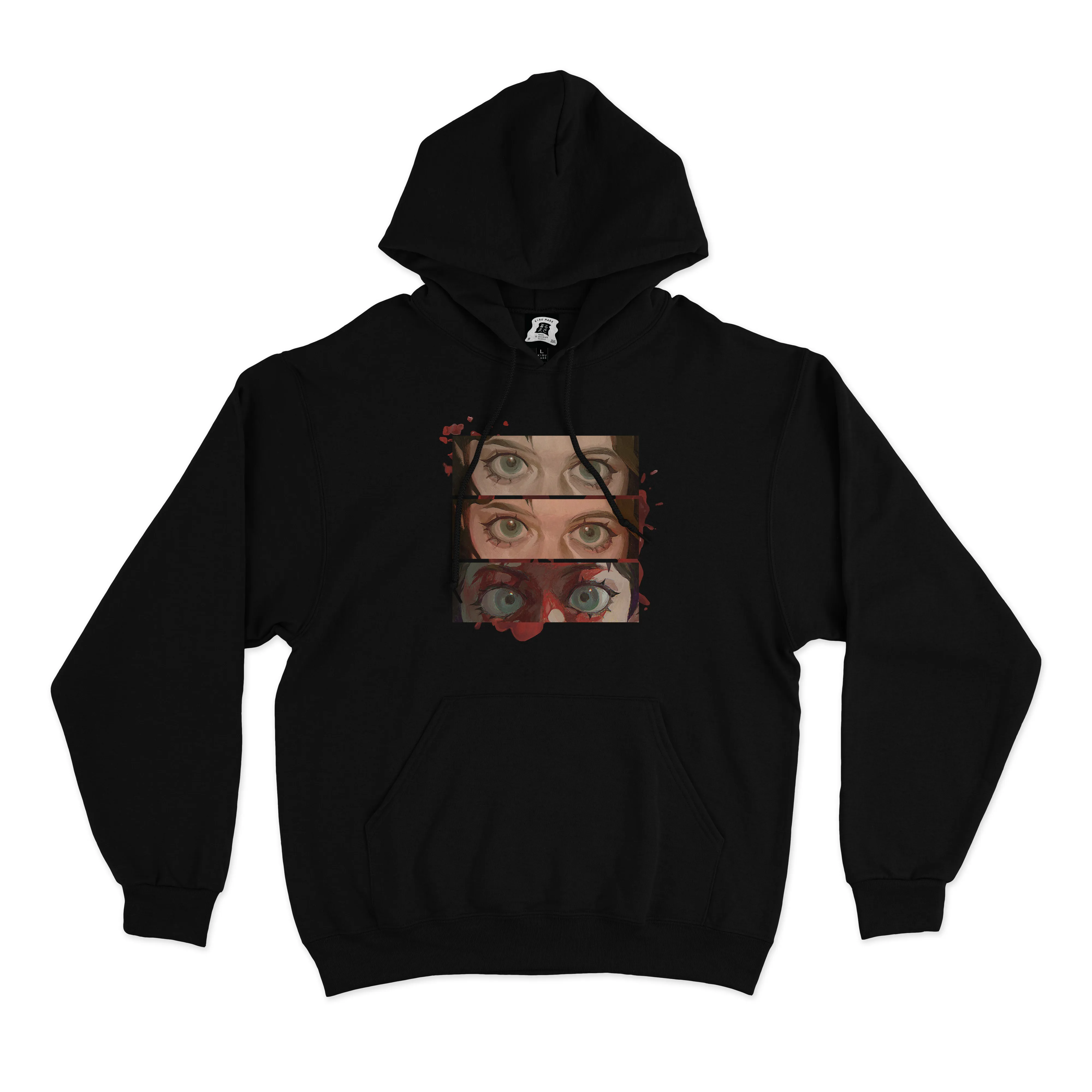 "Eyes on You" Basic Hoodie White/Black