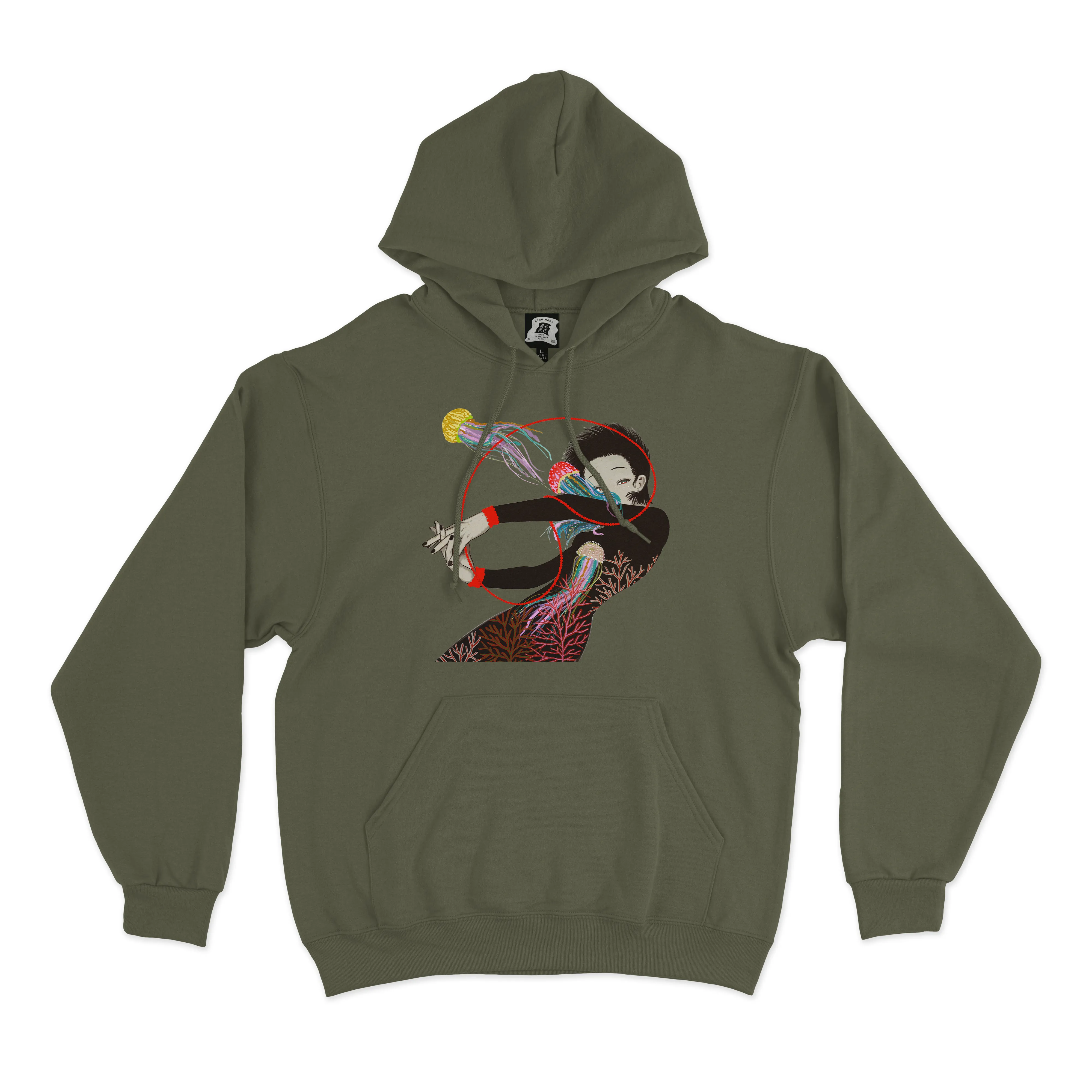 "Jellyfish" Basic Hoodie Beige