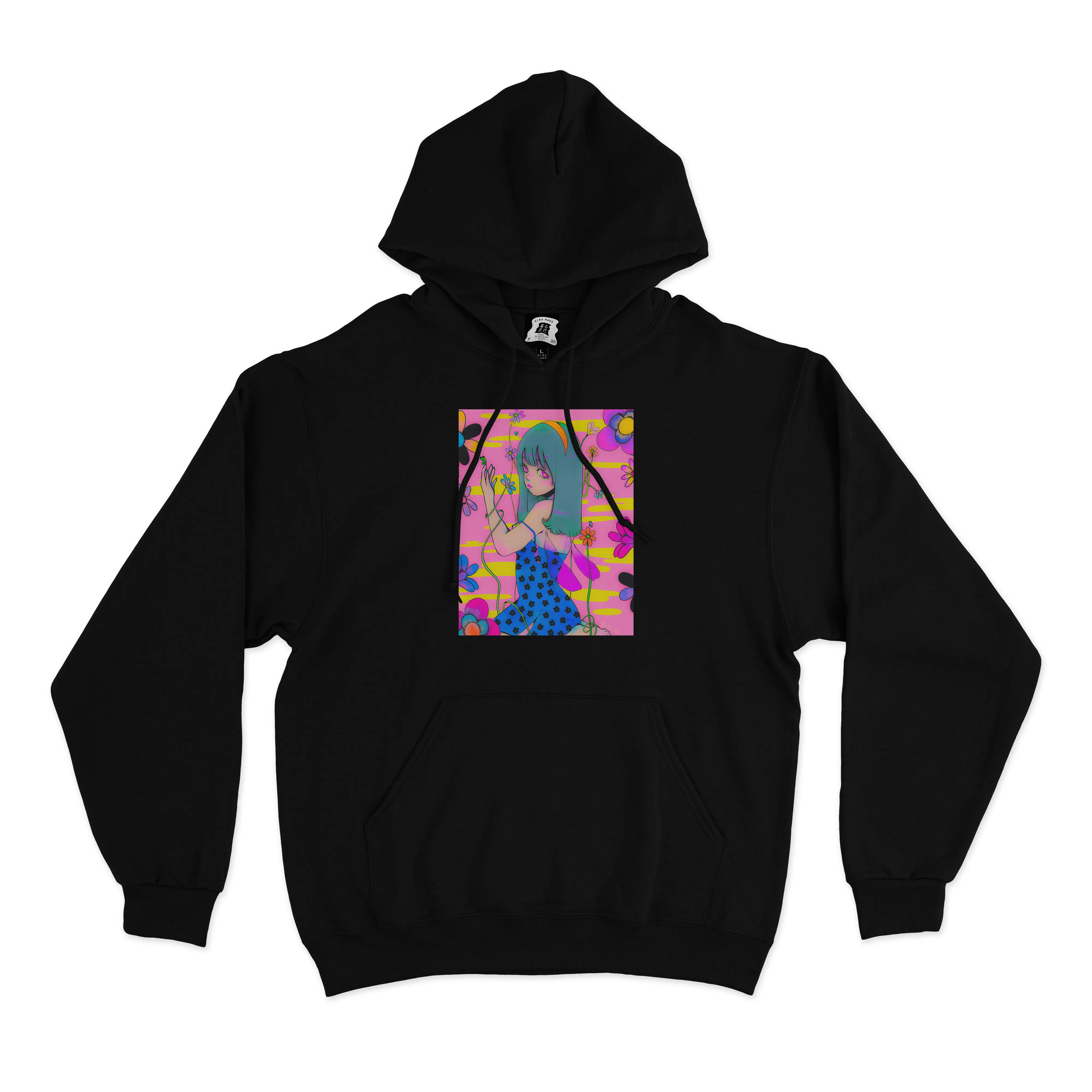 "Mellow Funky Garden" Basic Hoodie Black