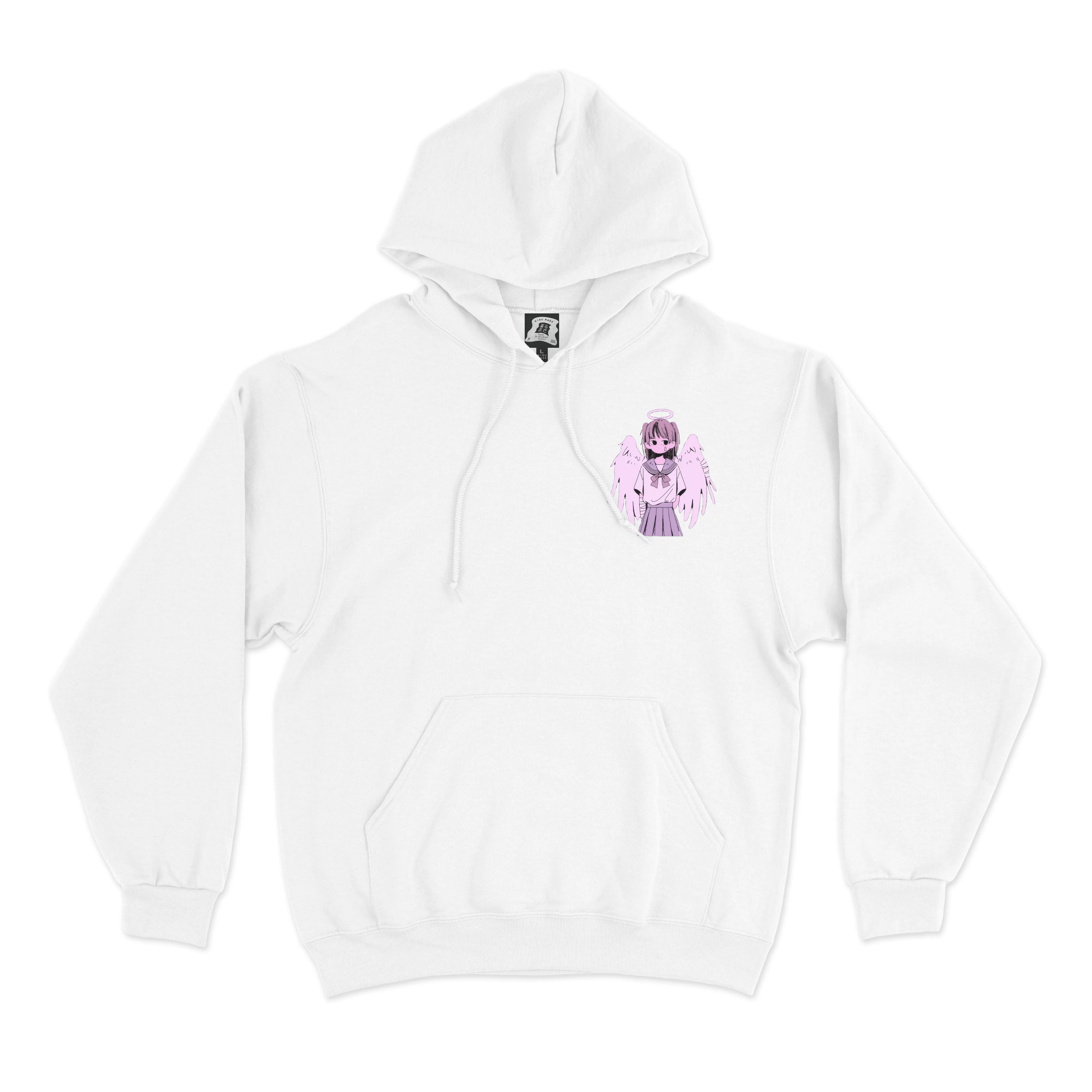 "Peek" Basic Hoodie White