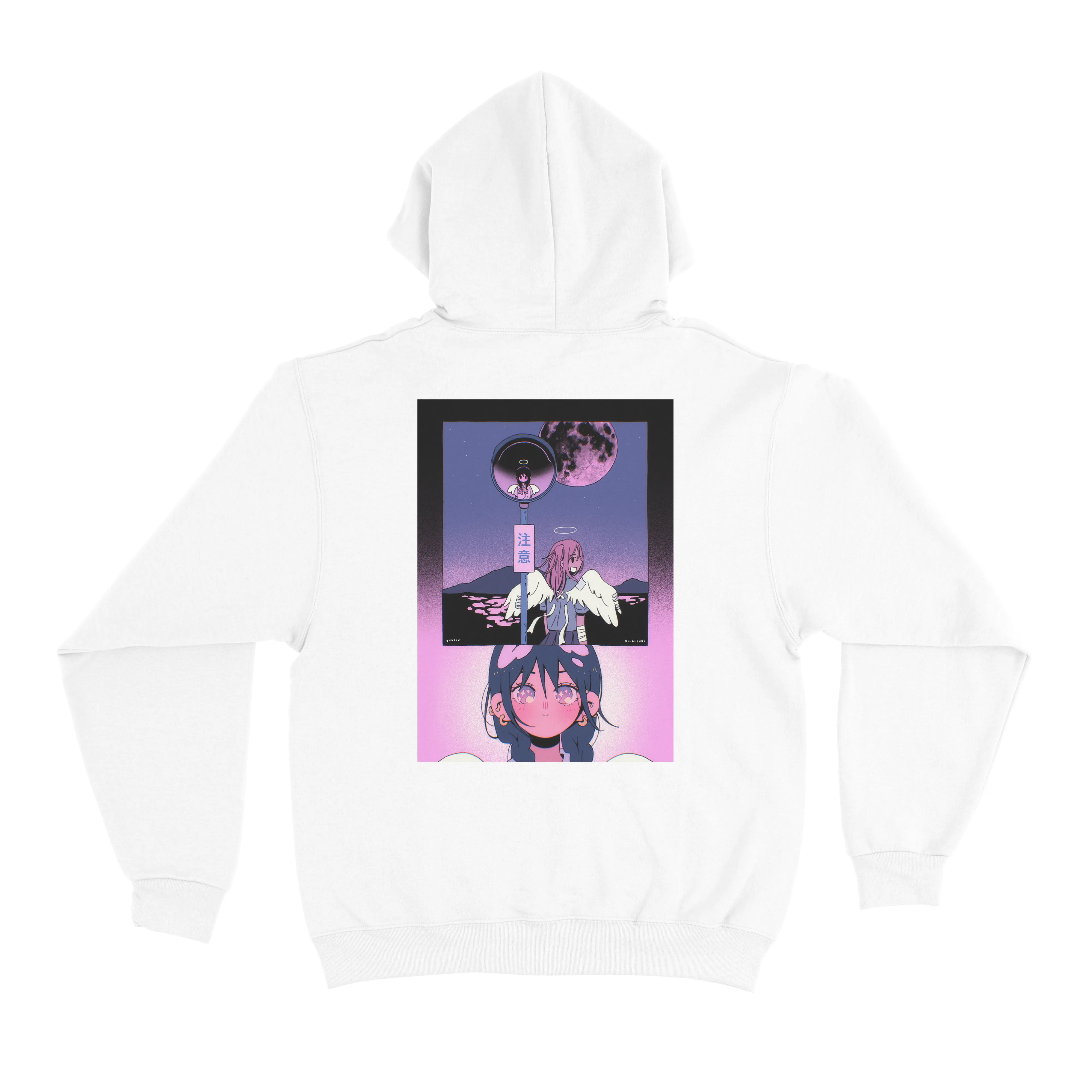 "Peek" Basic Hoodie White