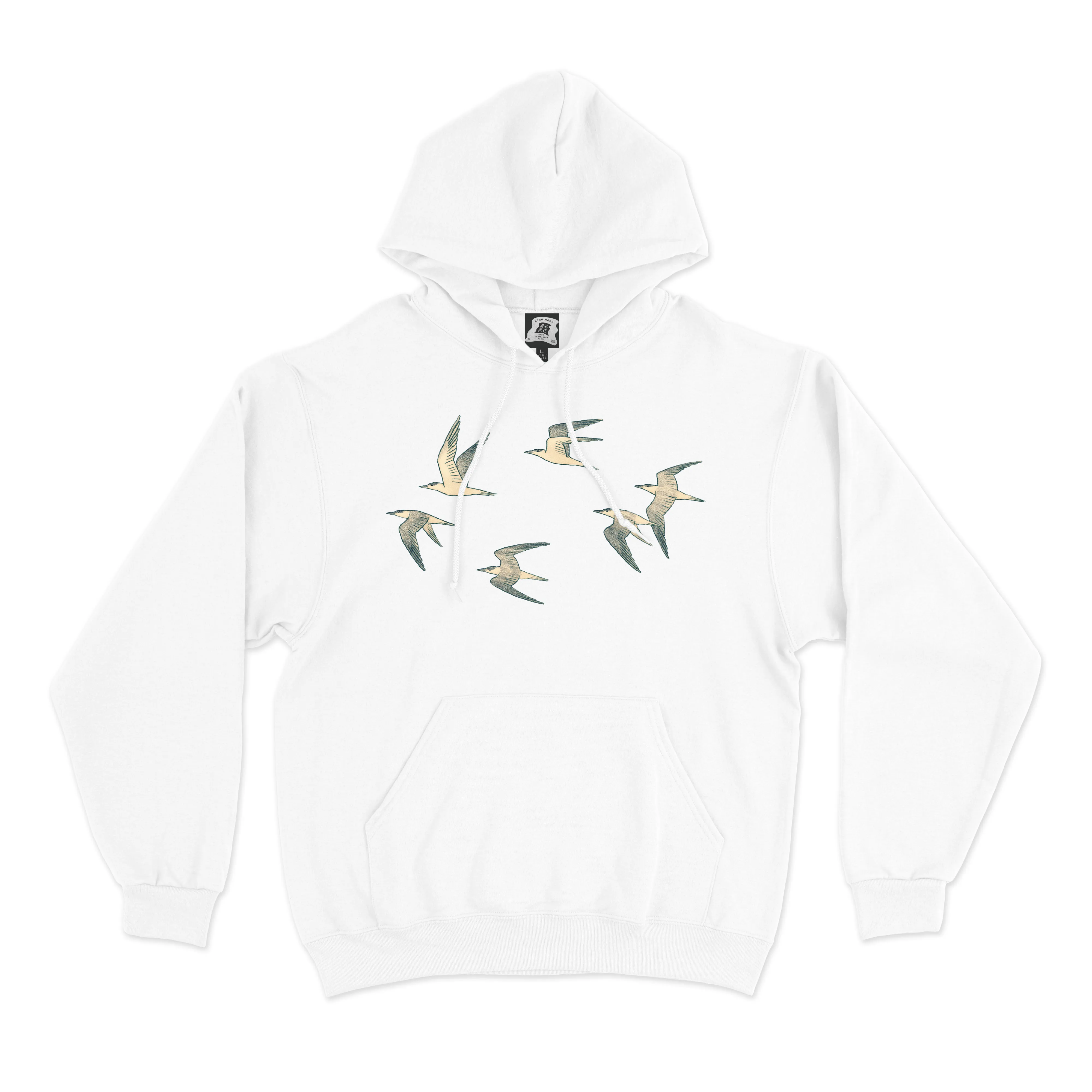 "Seabirds" Basic Hoodie Black/White