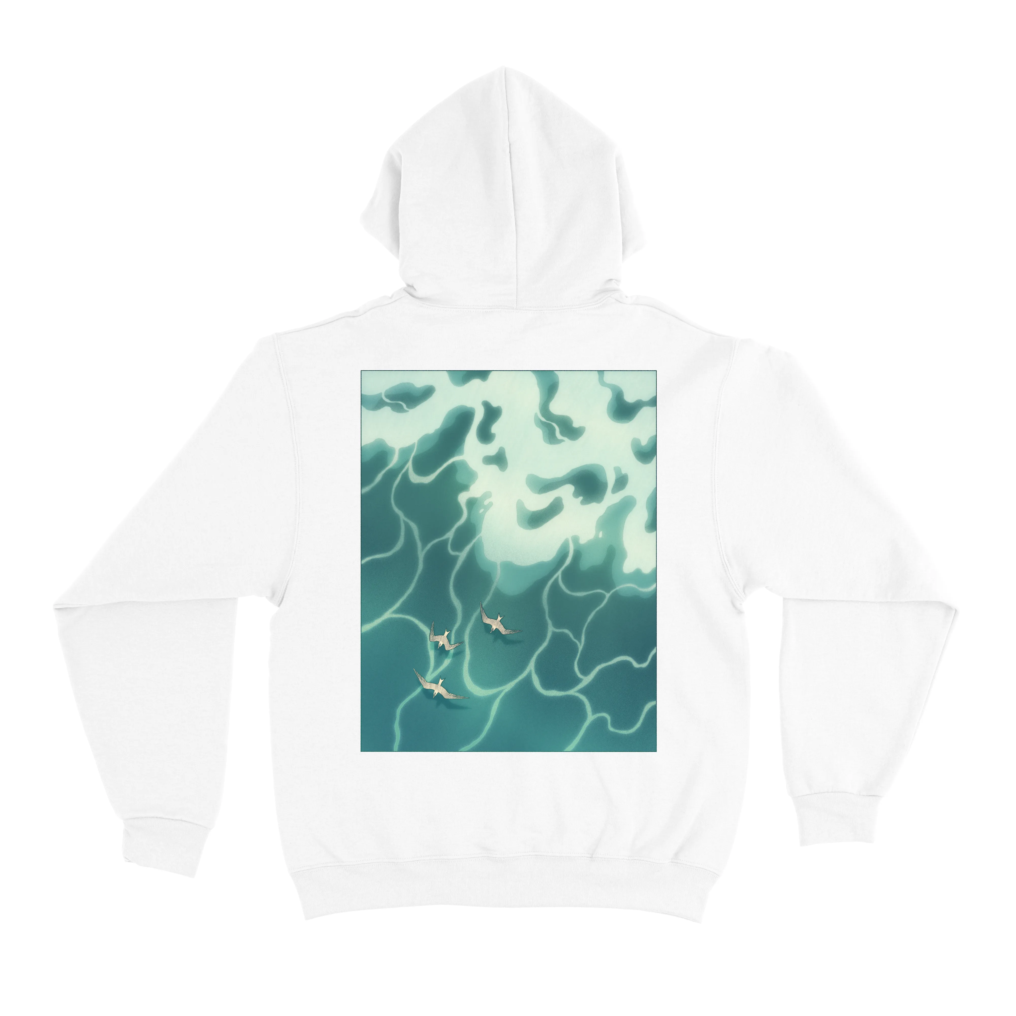 "Seabirds" Basic Hoodie Black/White