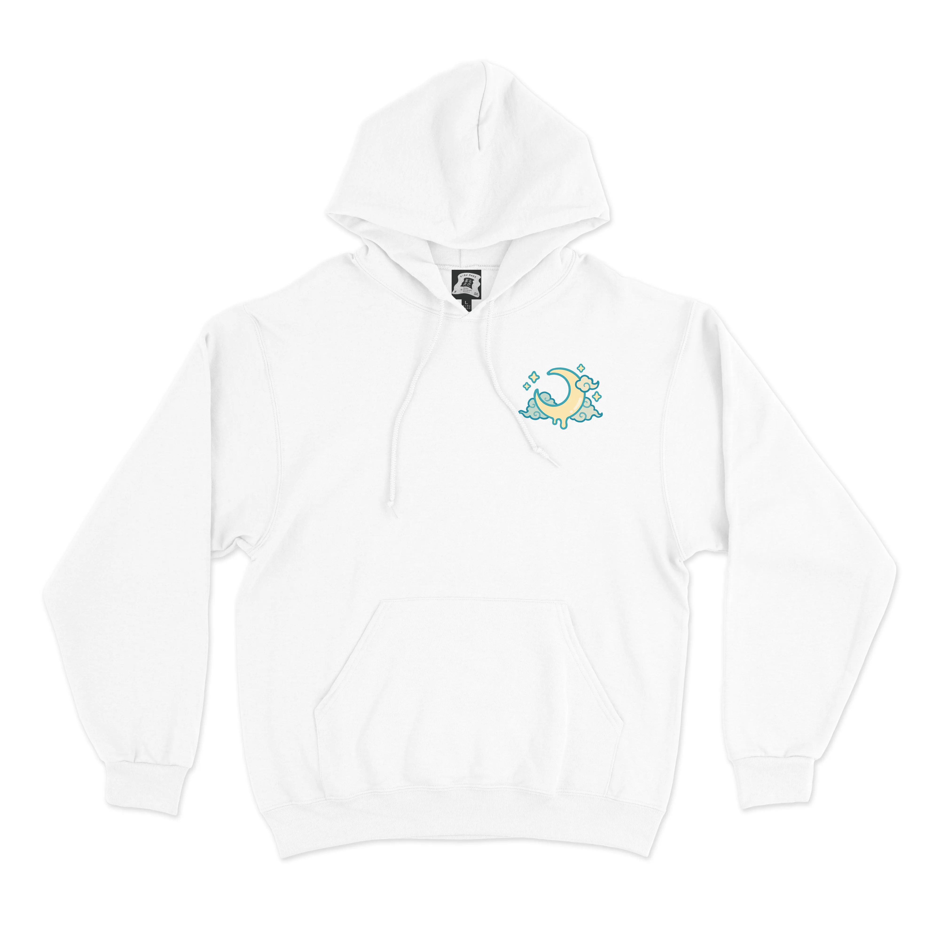 "Whale Window" Basic Hoodie White/Black