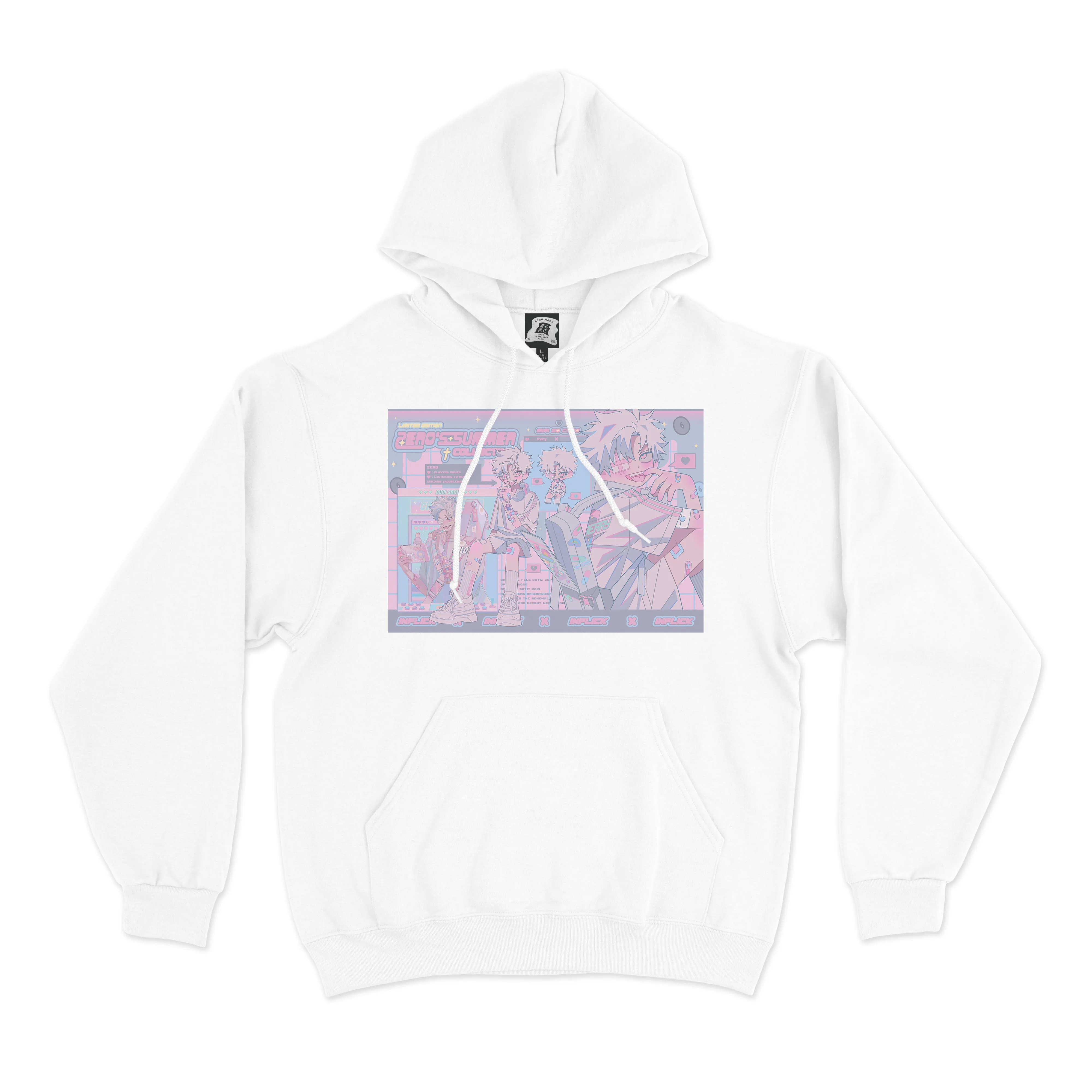 "Zero" Basic Hoodie White/Black