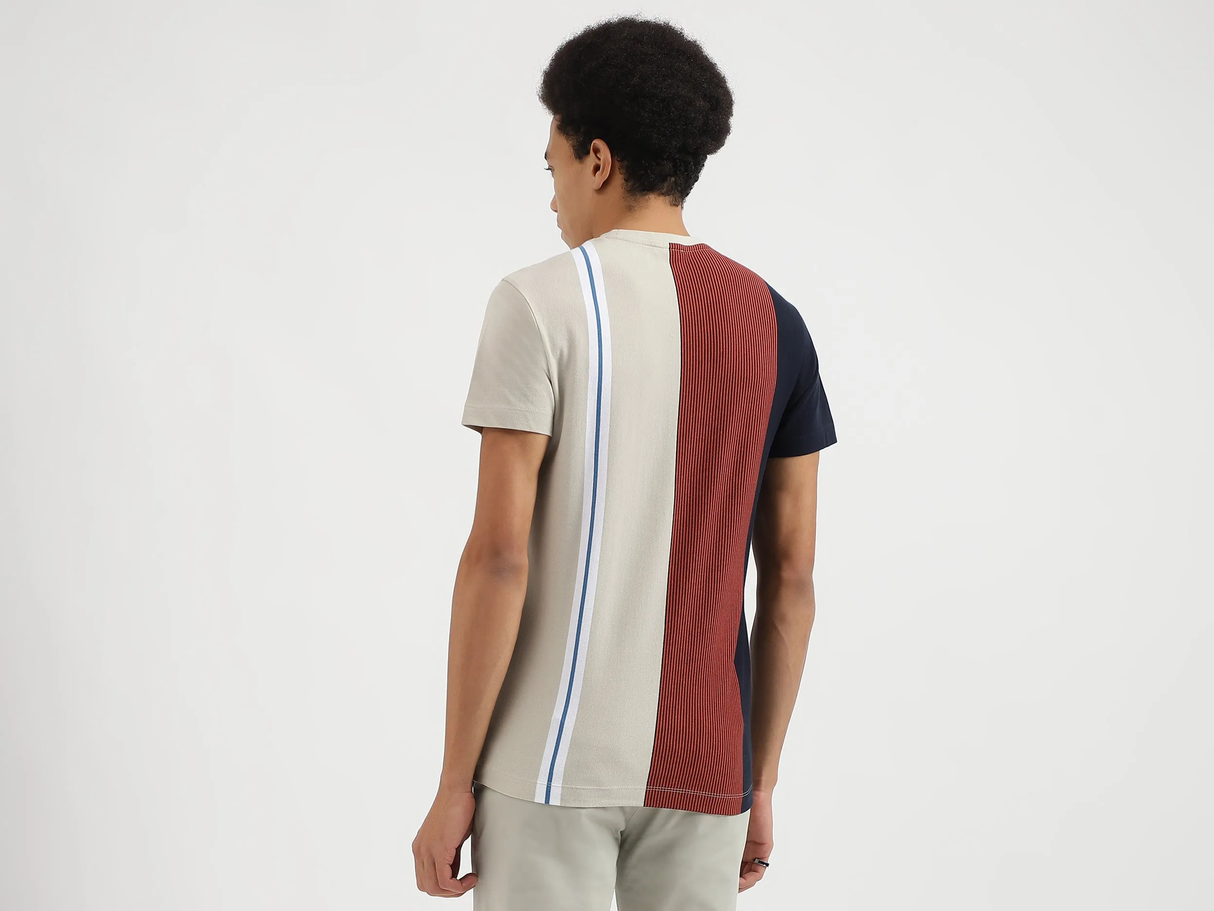 Regular Fit Round Neck Striped T-Shirts