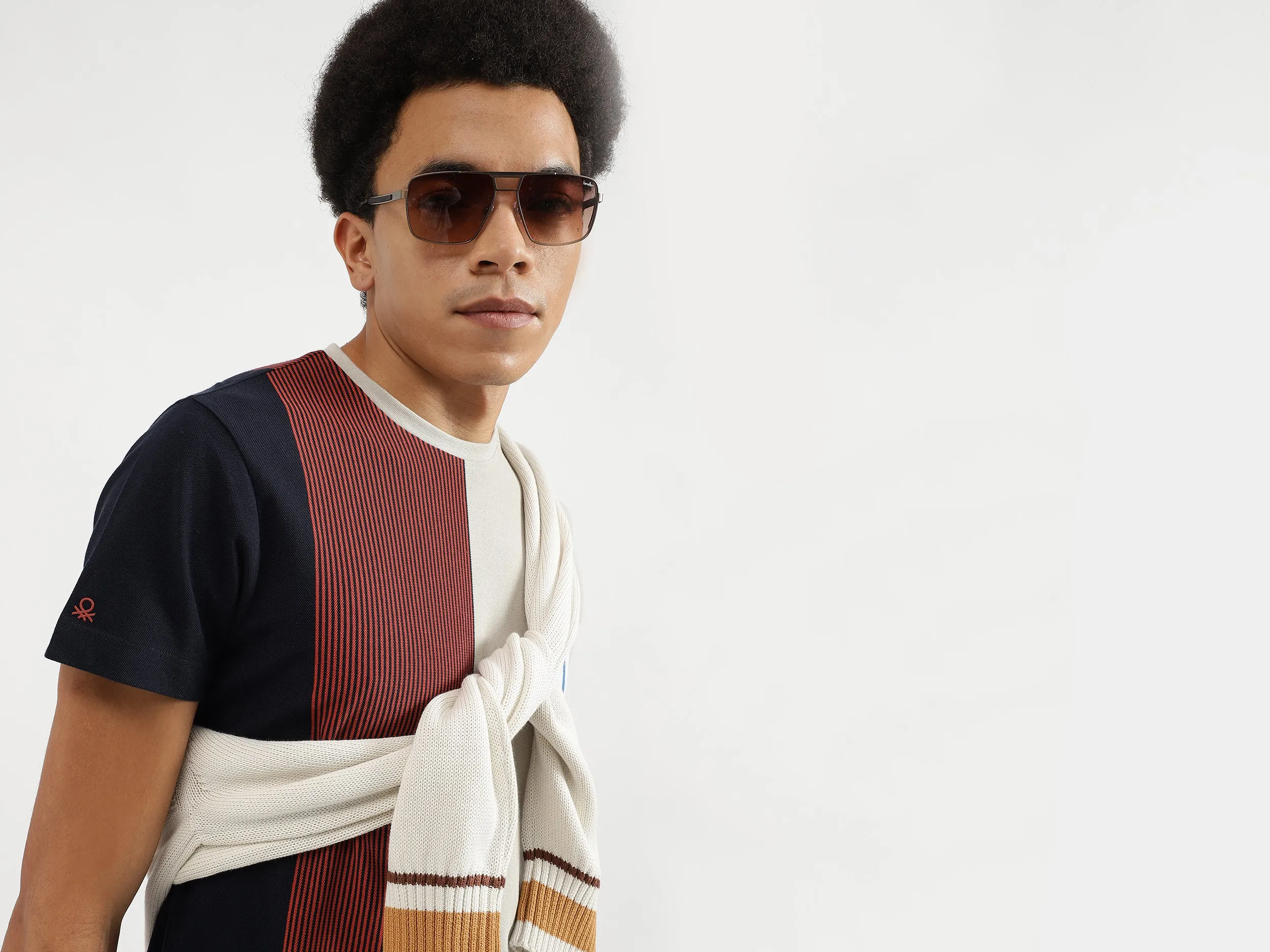 Regular Fit Round Neck Striped T-Shirts